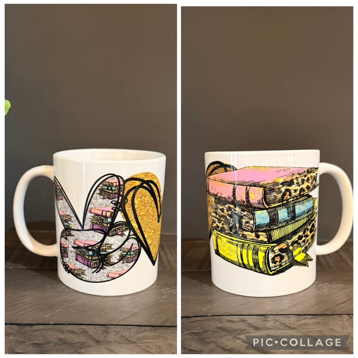 Peace Love Books 11 oz Ceramic Coffee Mug