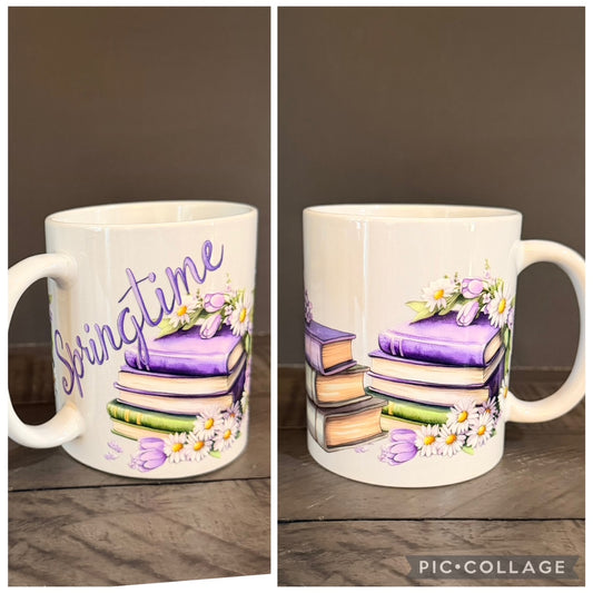 Springtime Books 11 oz Ceramic Coffee Mug