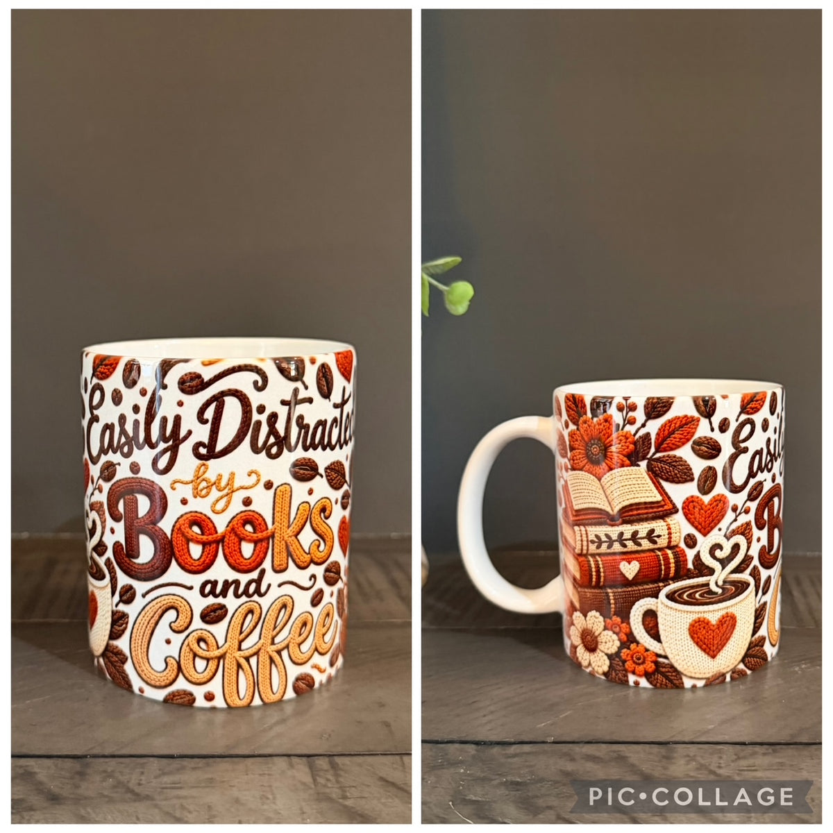 Easily Distracted by Books and Coffee 11 oz Ceramic Coffee Mug