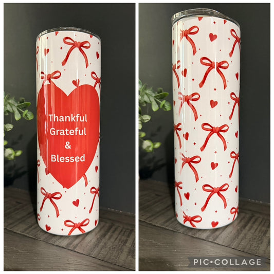 Thankful Grateful & Blessed 20 0z Tumbler